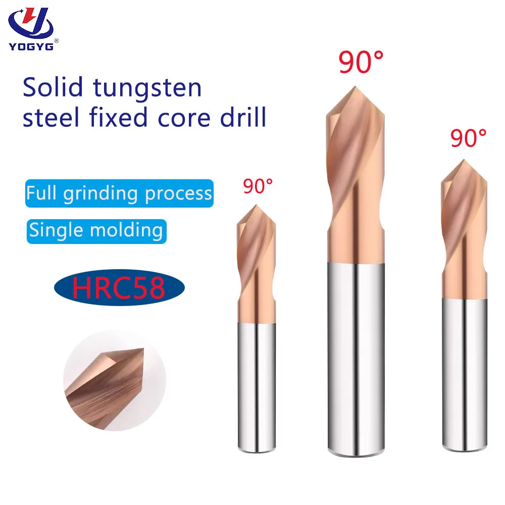 

HRC58 Carbide Spot Drill Bit 90 Degree CNC Chamfering Drilling Guide Tool Tungsten Steel Location Centering Spot drilling Drill