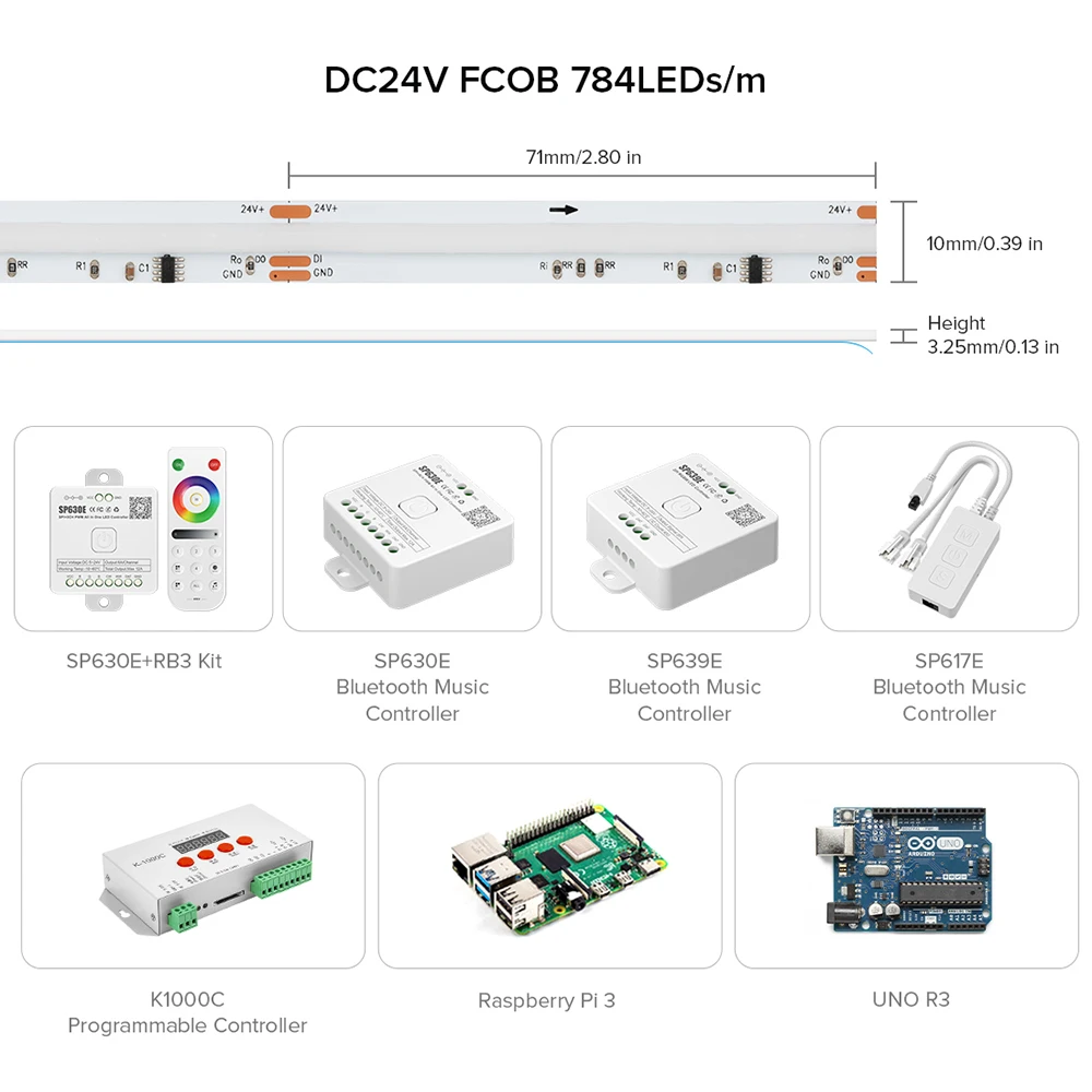 Imagem -04 - Endereçável Sonho Cor Faixa de Luz Led Fcob Spi Rgbw ic Ws2814 10 mm Dc24v Sk6812 Fob Alta Flexível Decoração do Quarto