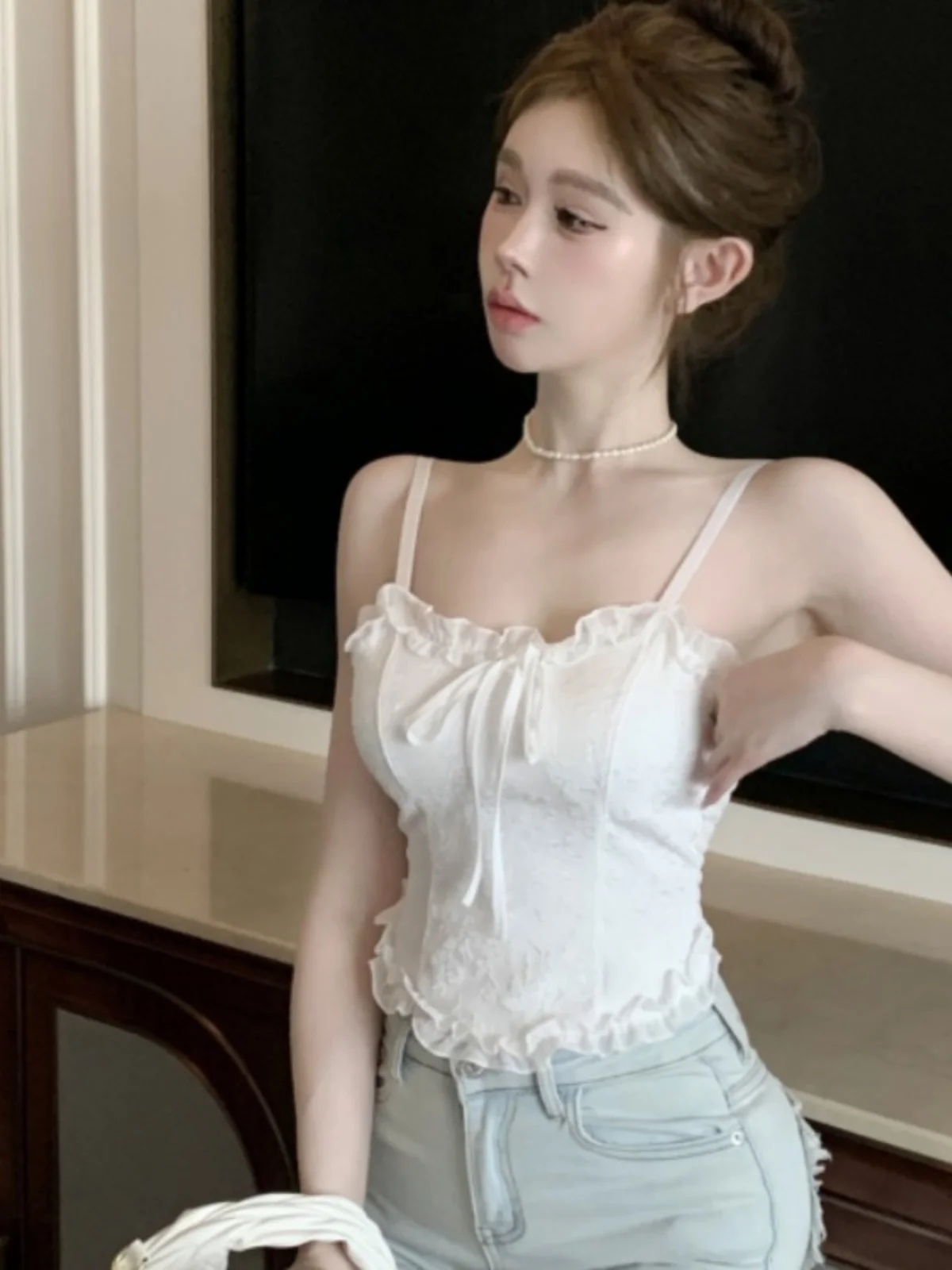 Top de Verão com Detalhes em Renda e Bordado Floral para Mulheres, Estilo Ba-Piece, Ideal para Atividades ao Ar Livre