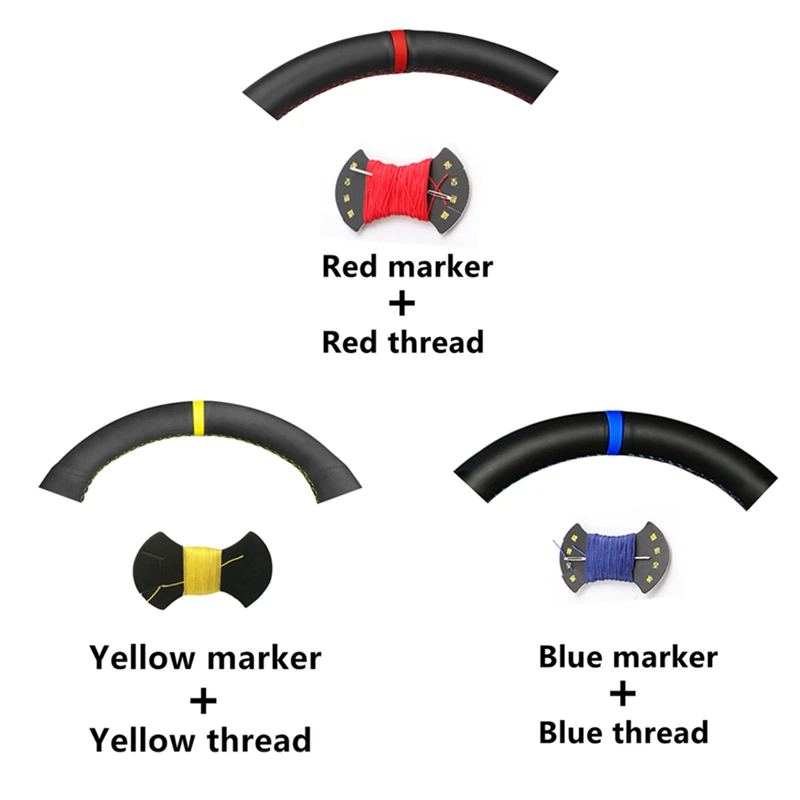 Black Suede Leather Red marker Car Steering Wheel Cover For BMW M Sport F10 F11 (Touring) F07 F12 F13 F06 F01 F02 M5 F10