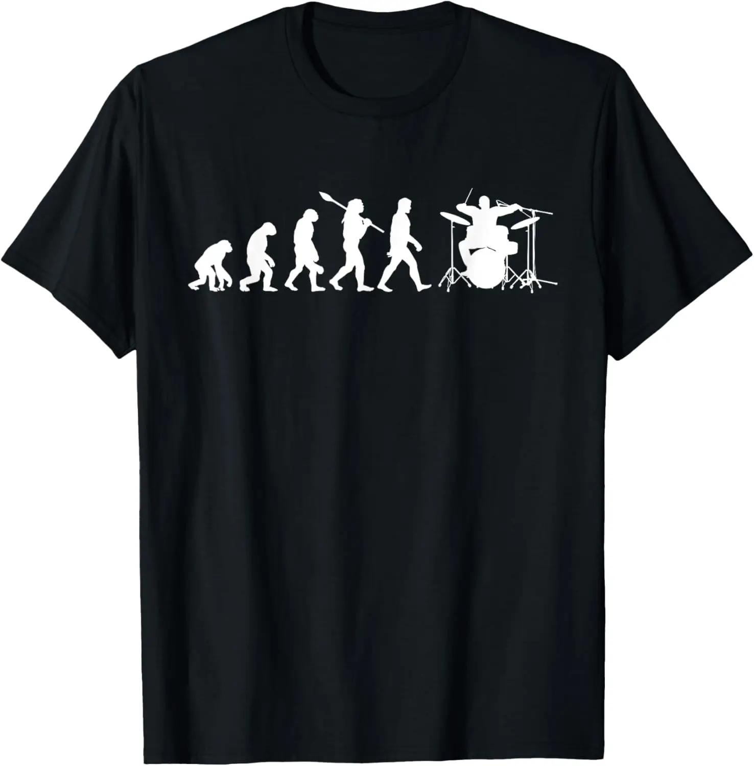 Funny Drummer Evolution Of A Man Design For Drum Player T-Shirt