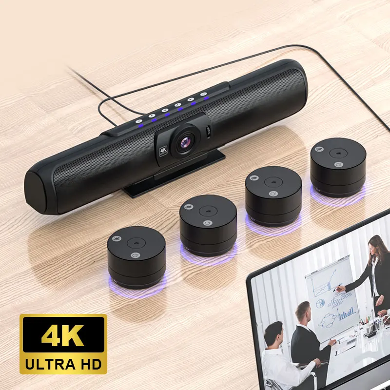 Professional 4K USB Conference Camera Mid-size Conference Room All-in-one HD Camera Noise Reduction Sound Pickup