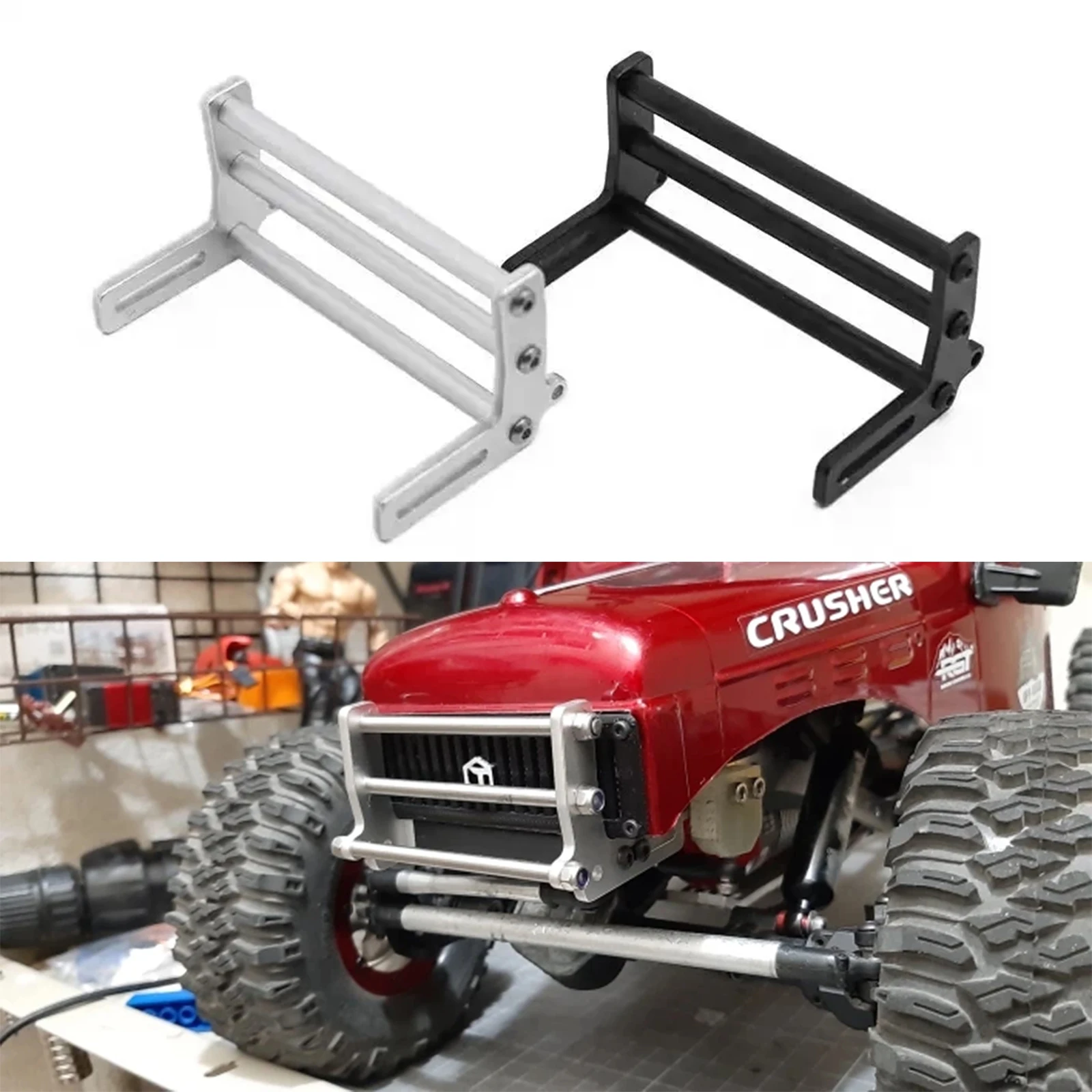 RS RC 1Set Metal Front Bumper Universal For 1/10 RC Car TRX4 SCX10 Rock Crawler TRX-4 SCX-10 90046