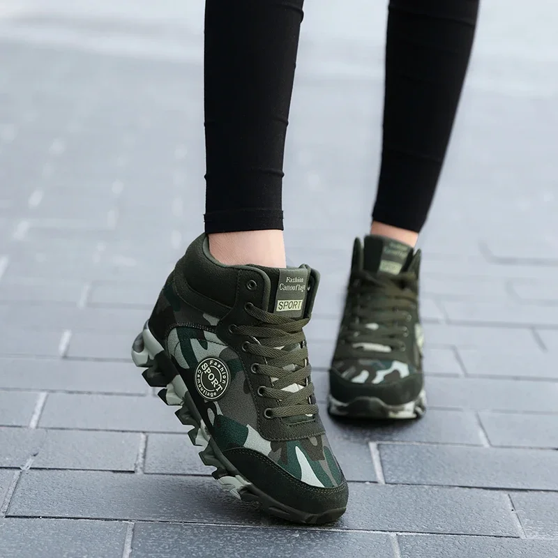 Shoes for Women Sneakers Lace Up Height Increase Shoes Woman Fashion Camouflage Platform Trainers Shoe Chunky Hiking Casual Shoe