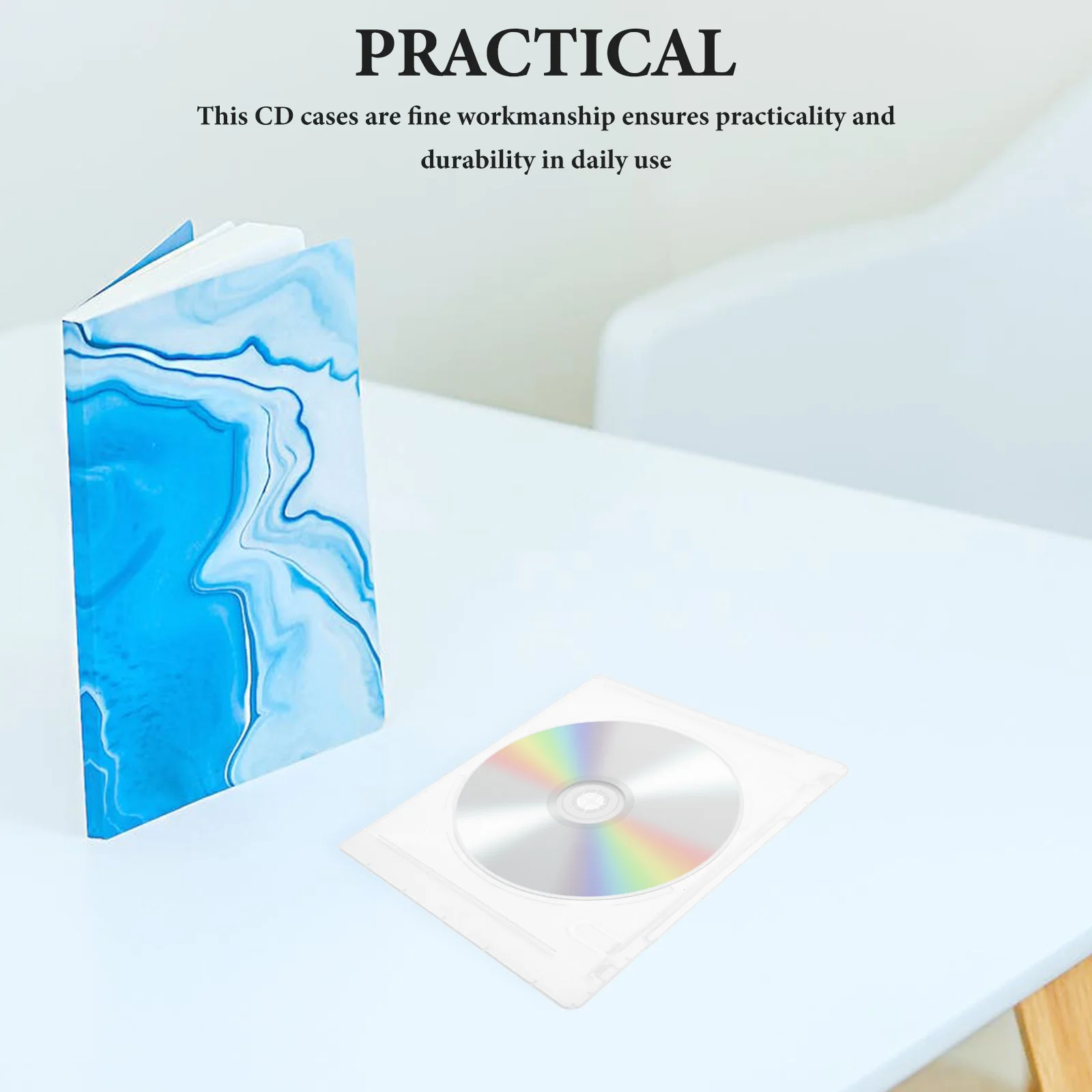 

8 Pcs Holder CD Case Boxes Binder Double Thick Cases Transparent Organizer Travel