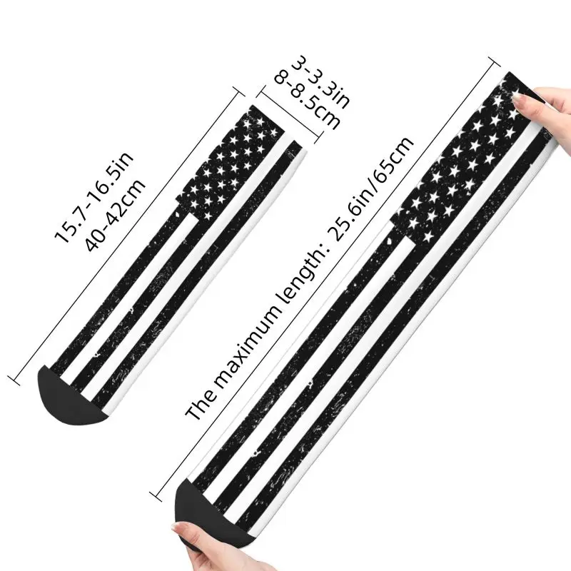 Cute Grunge American Flag Socks Women Men Warm 3D Printed United States USA Stars Stripe Basketball Sports Socks