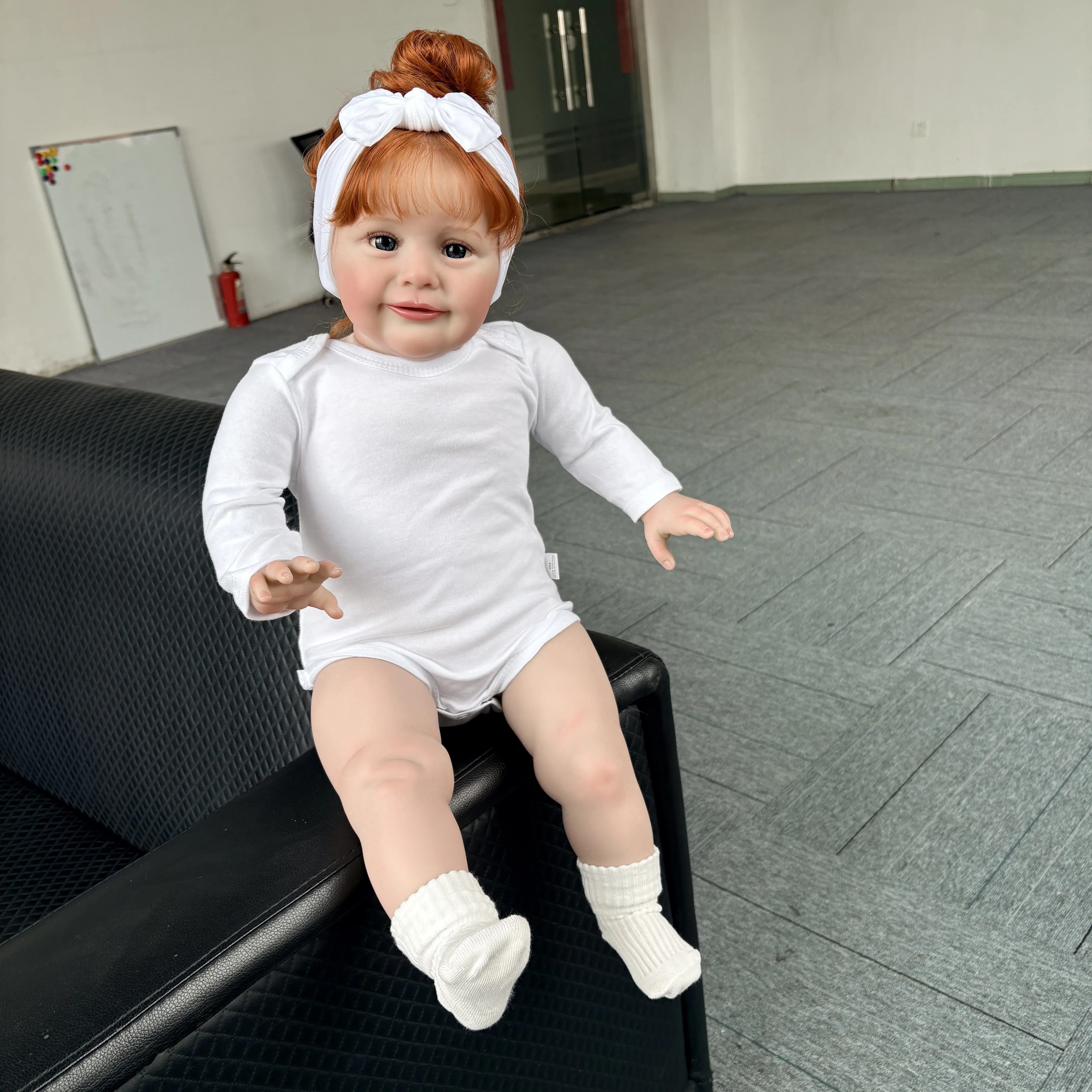 

26''66CM Reborn Doll Zoe 3D Hand-Painted Realistic Veins with Implanted Curly Hair Handmade Huge Size Baby