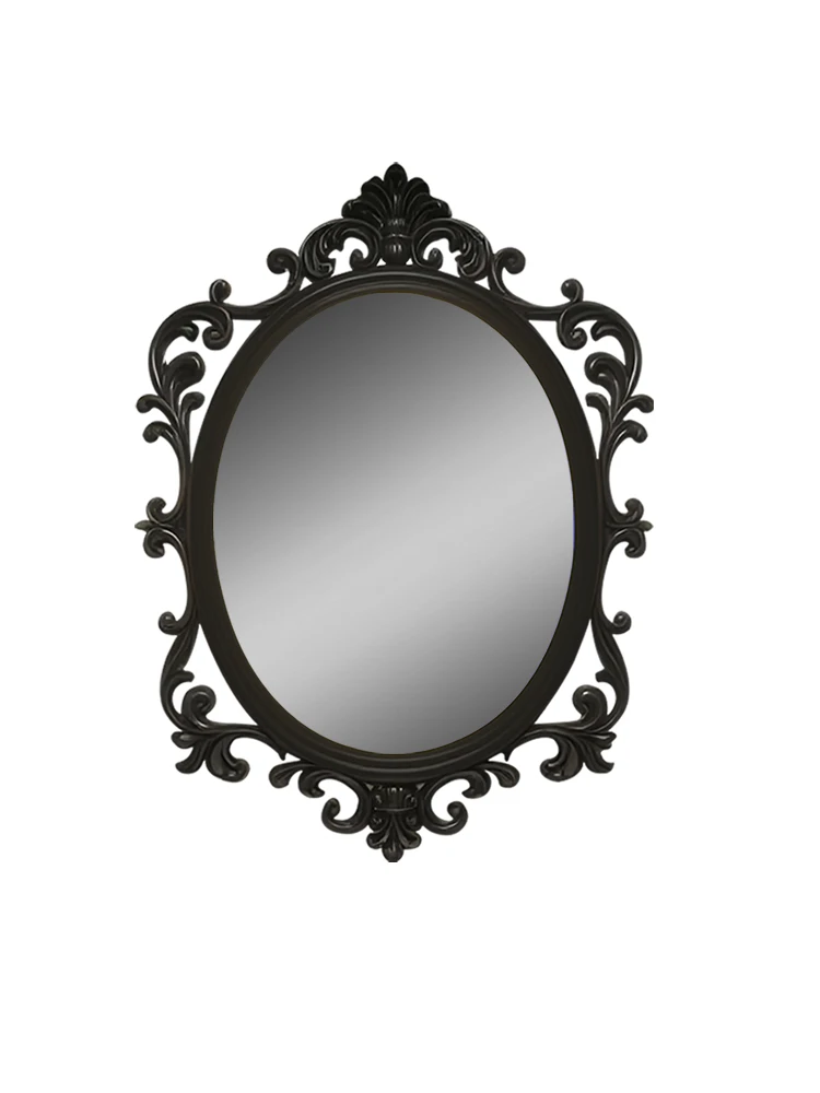 

Palace style entrance fireplace decorative mirror light luxury intelligent led high definition vanity mirror advanced carved