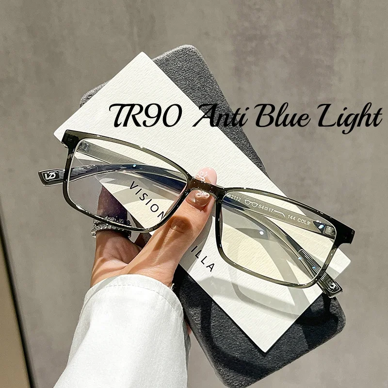 

Ultra Light TR90 Anti Blue Light Eye Protection Flat Lens Stylish and Simple AC Style Ultra Light Square Small Frame Glasses