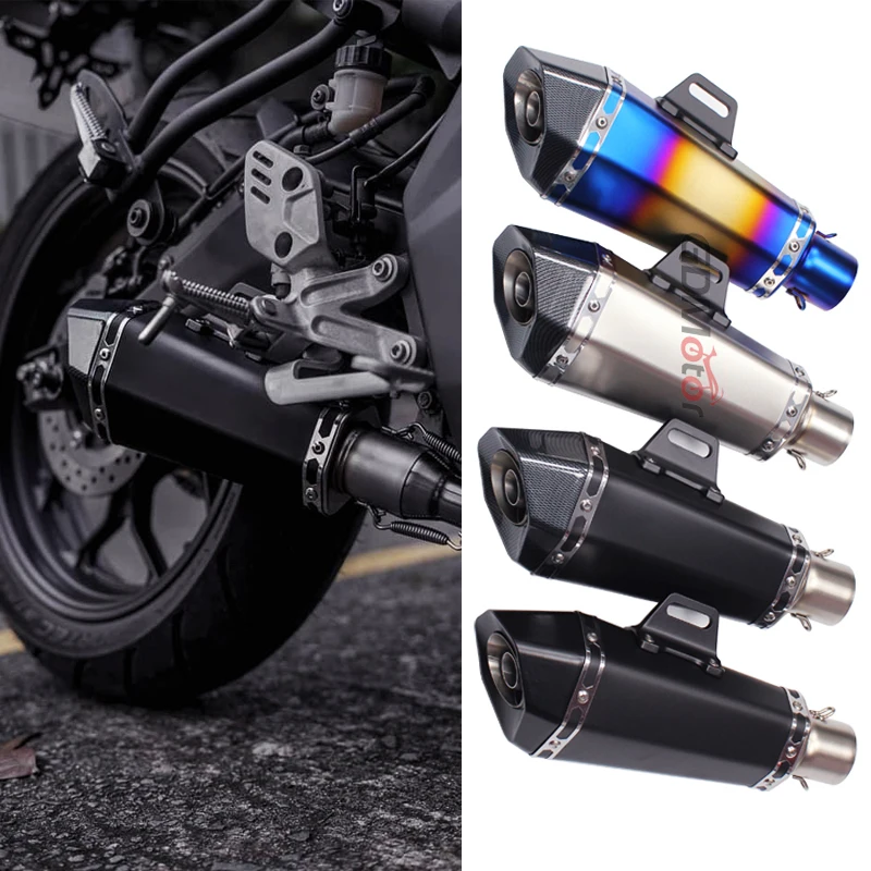 51mm Universal Motorcycle Exhaust Escape Pipe Muffler With Db Killer For Er6n Z900 Z800 F800gs S1000rr R6 Z400 R3 R25 MT07