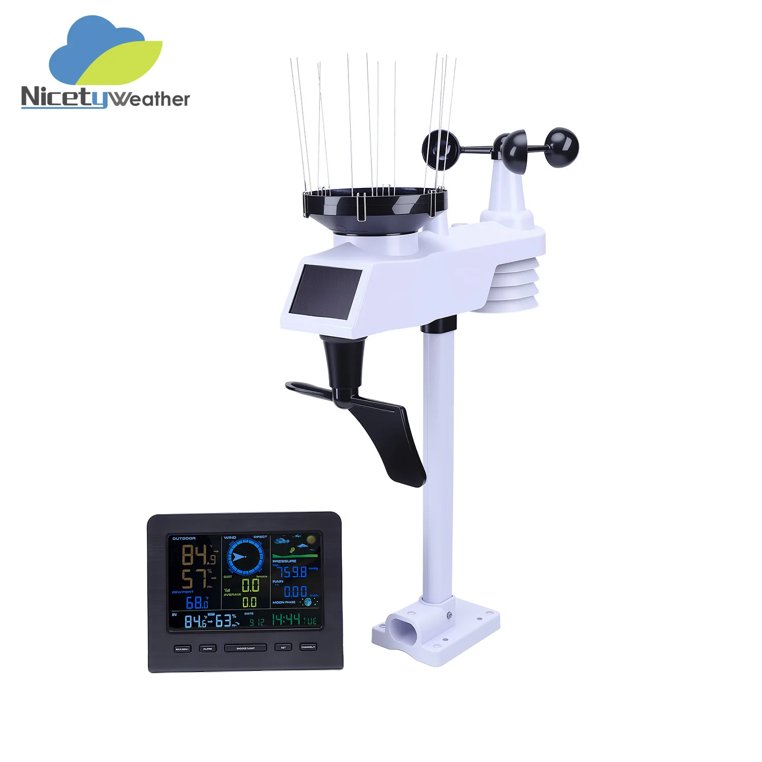 

Беспроводная метеостанция | Мониторинг погоды в реальном времени: ветер и дождь, двойной контроль температуры и влажности