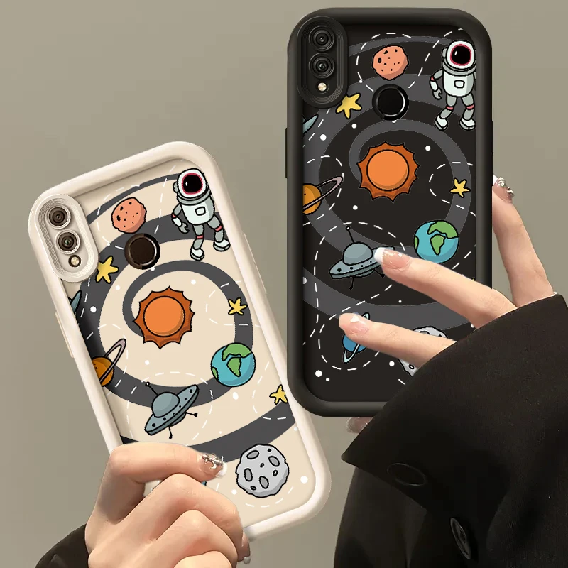 Coque Space Astronaut Painted Phone Case For Huawei Honor 8X 8 X Silicone Anti Drop Soft Cover Honor8X Funda