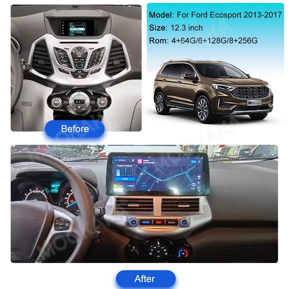 

Intelligent AUTO For Ford Ecosport 2013-2017 Android 13.0 Carplay Radio Player Navigation Head Unit Car Stereo Multimedia Player