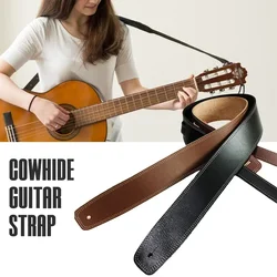Cowhide Leather Guitar Strap Adjustable Black/brown Classic Wear Resistance Durability Electric Acoustic Bass Guitar Accessories