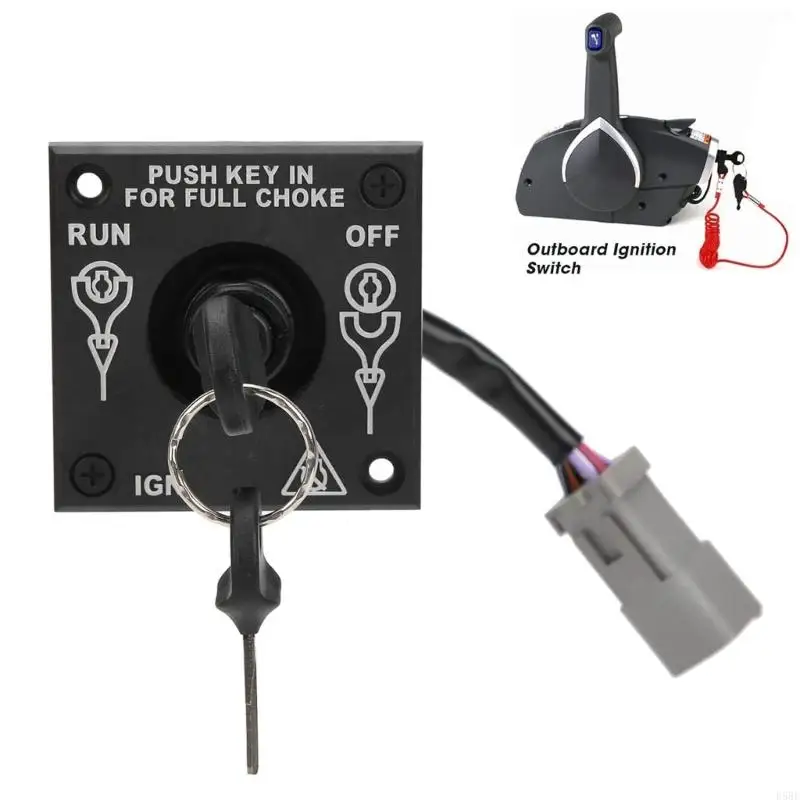 D5BE Marine Start Repair 176408 with Keyed Control Panel, 2 Keys, Safety Lanyard, Gray Harness End, Service