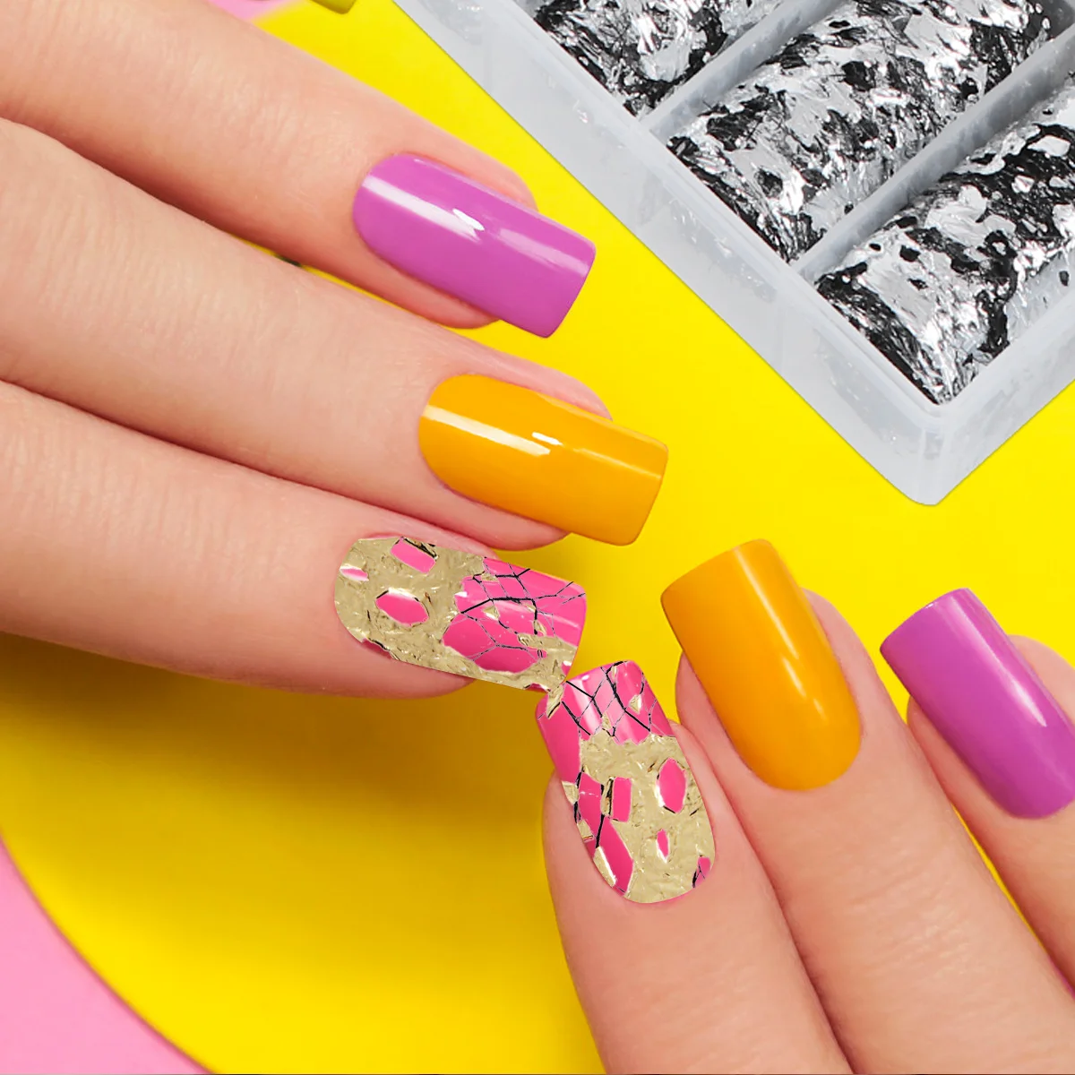 

1 Box Gold Foil Mesh Gauze Nail Art Supplies Diy Manicures Decoration Silver Gold Leaf Net For Women Lightweight Durable