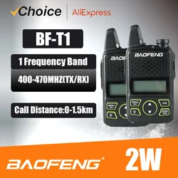 Baofeng Official Store 2PCS MINI Walkie Talkie BF-T1 UHF USB Charger แบบพกพา 5W วิทยุ 1500mAh เด็กของขวัญวิทยุพกพา