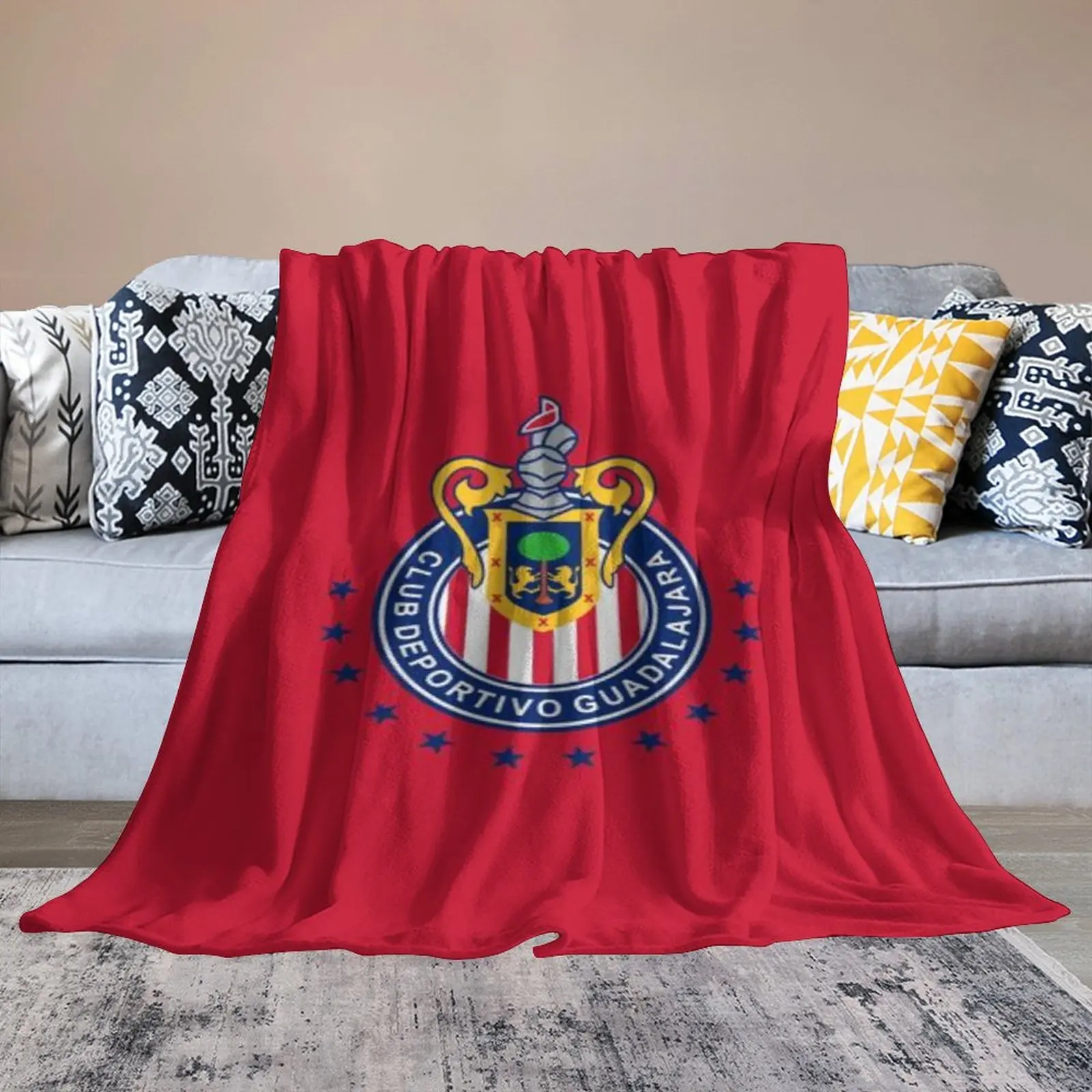 

Mexico Chivas Guadalajara Throw Blanket Sofa Couch Cover Soft Cozy Microfiber Flannel Huggl Quilts Bed Blankets Decoration Gifts