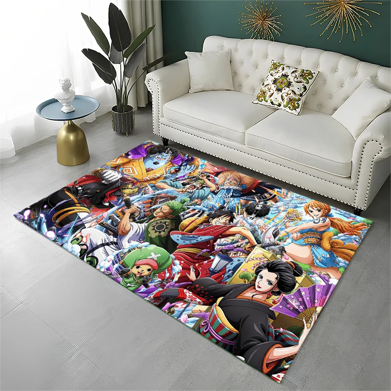 Anime Zoro One Piece Cartoon-Teppich für Spielzimmer, Schlafzimmer, Wohnzimmer, Sofa, Heimdekoration, Kinderteppich, rutschfeste Bodenmatte