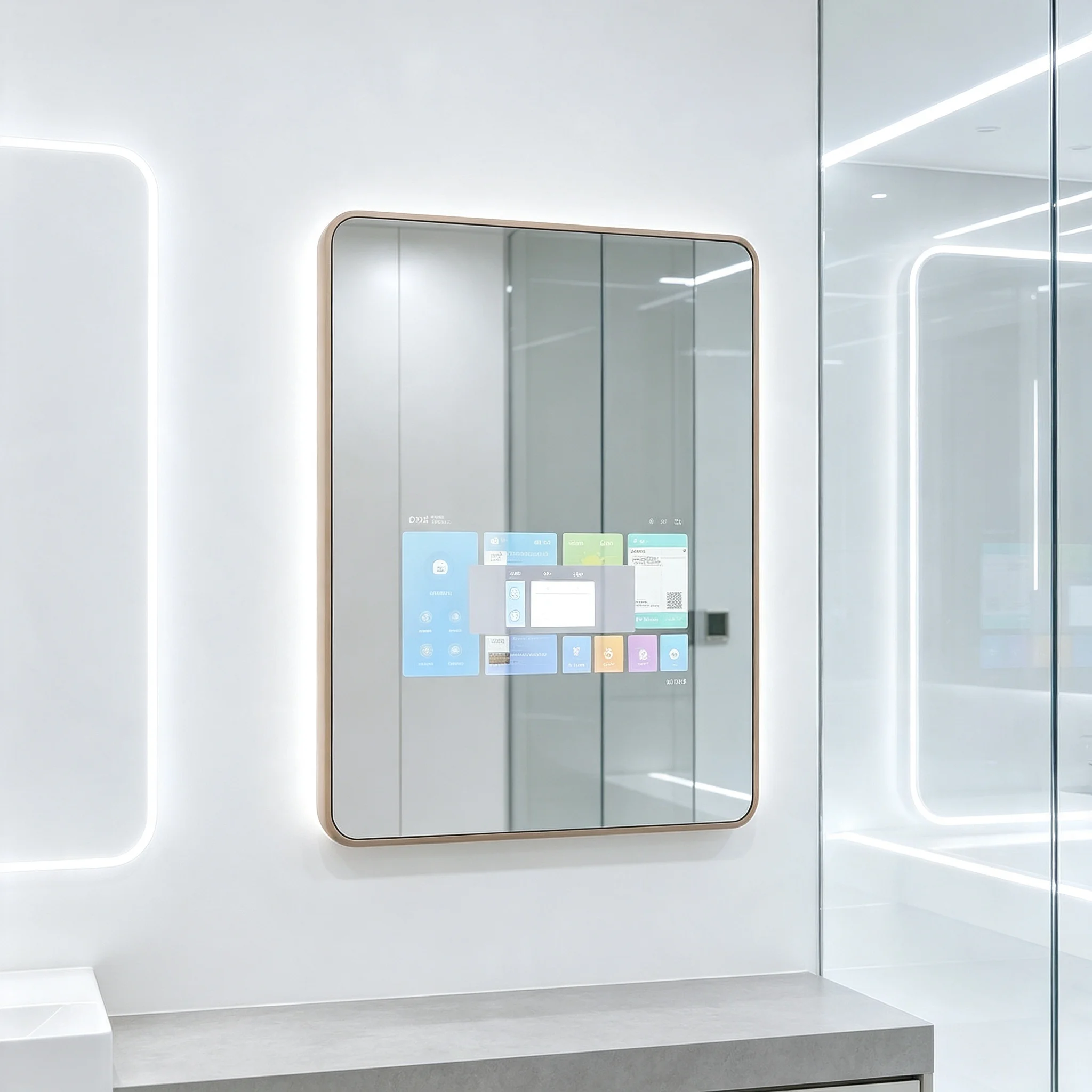 Modern Square Touch Switch Smart Mirror With Backlit Technology For Home Decoration And Bathroom Enhancement