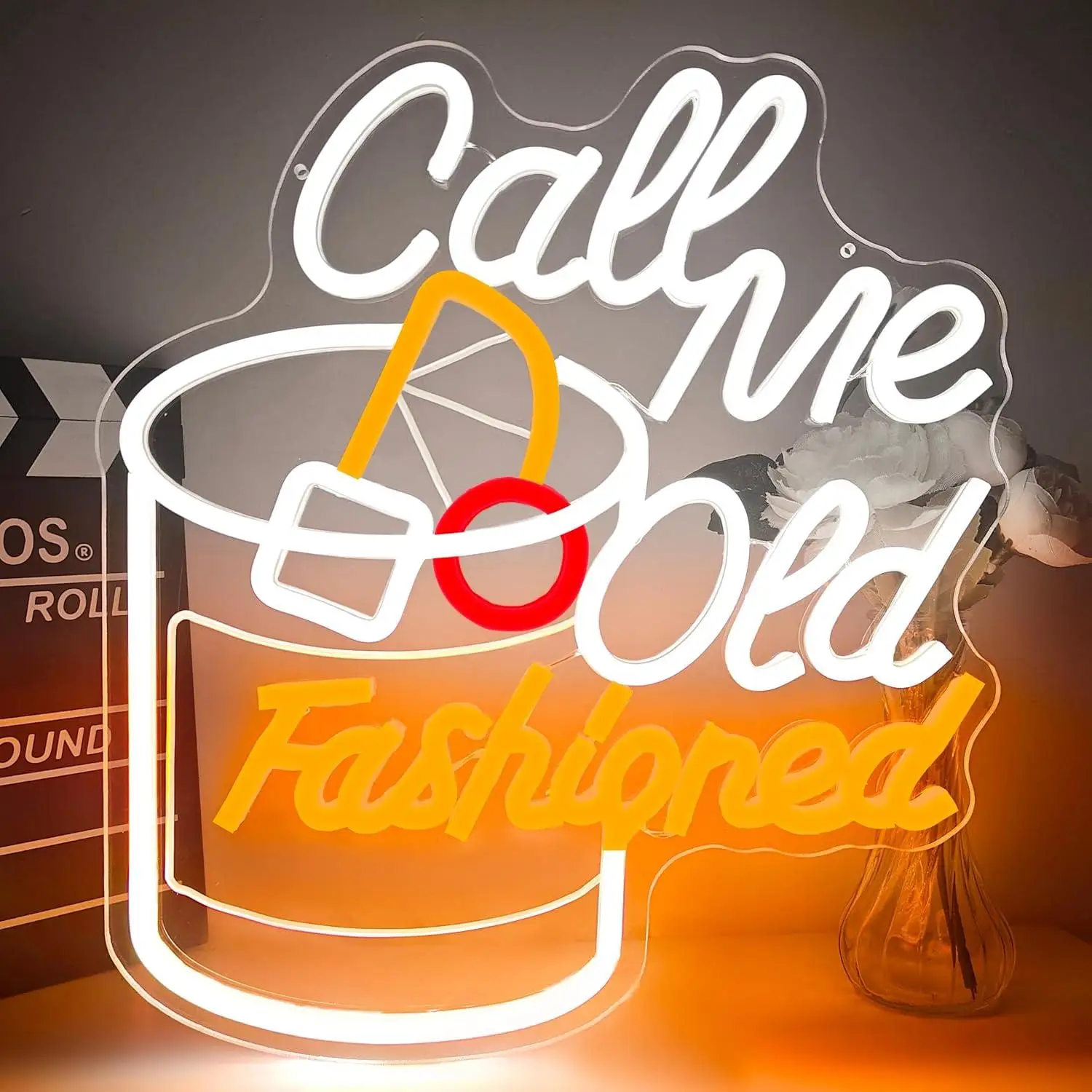 Call Me Old Fashioned Neon Sign Whiskey LED Lights for Bar Dad Pub Party Man Cave Garage Beer Bistro Home Club Decor Wall Light