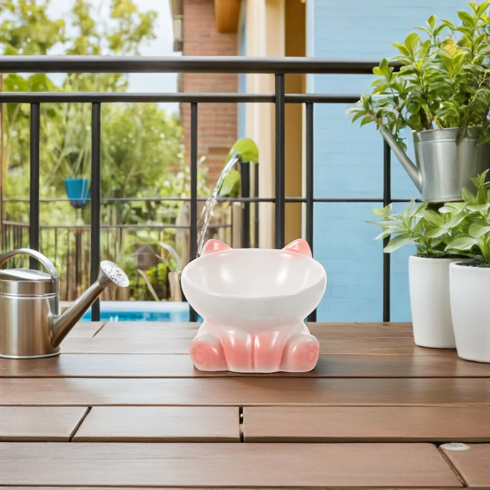 

Raised Ceramic Pet Bowl Elevated Cat Feeder Tilted Design for Reduces Neck Strain Promotes Healthy Digestion