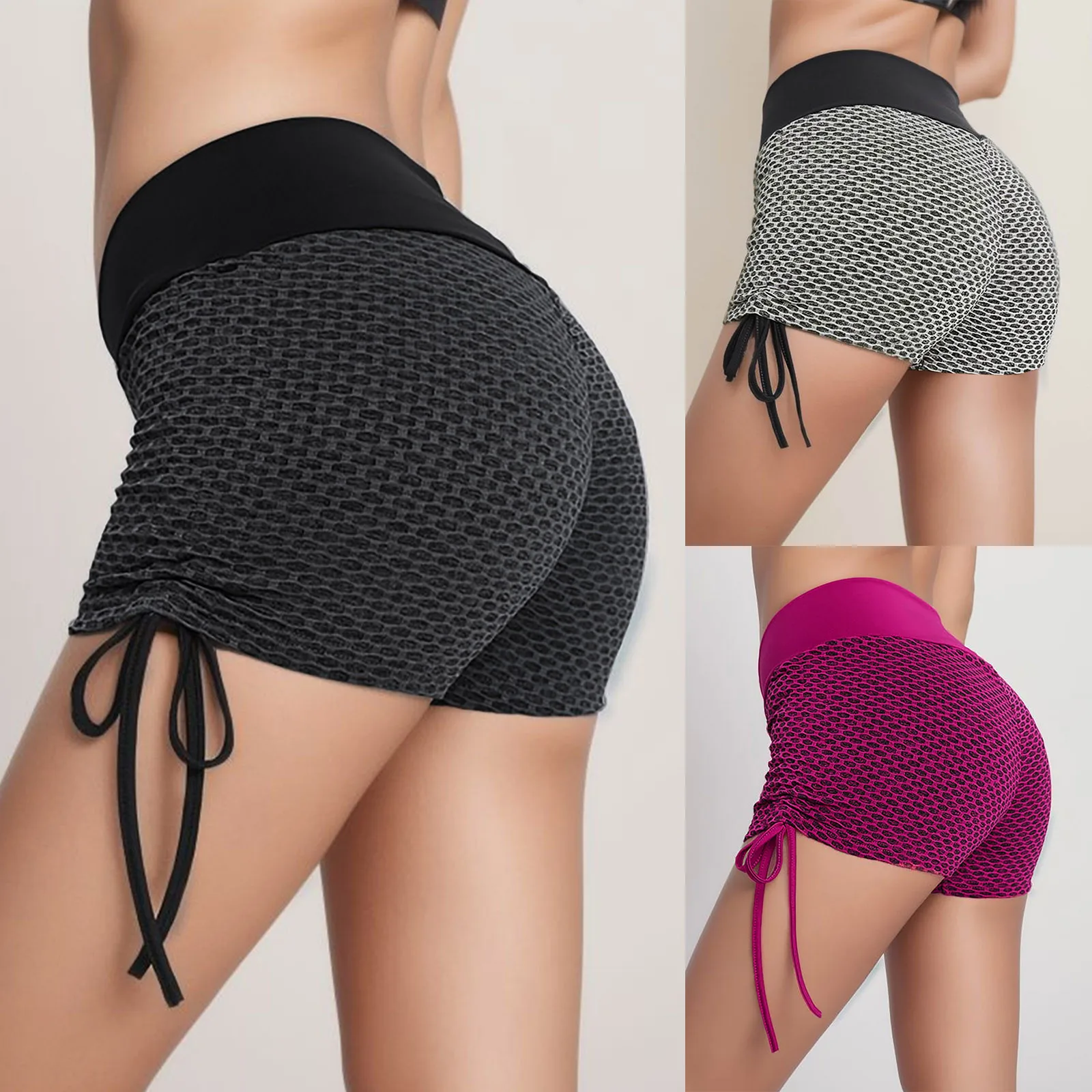 

Shorts for Women Gym Skinny Fitness High Waist booty Shorts with Pocket Sport Bubble Butt Push Up Female Workout Tights Leggings