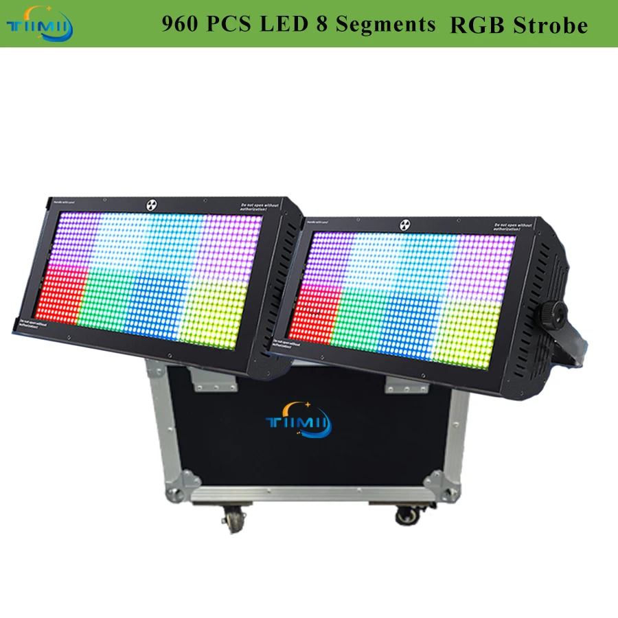 1-2pcs/Lot 960pcs RGB Strobe Lights Disco DJ Party Holiday Christmas Music Club Sound Activated Flash Stage Lighting Flightcase