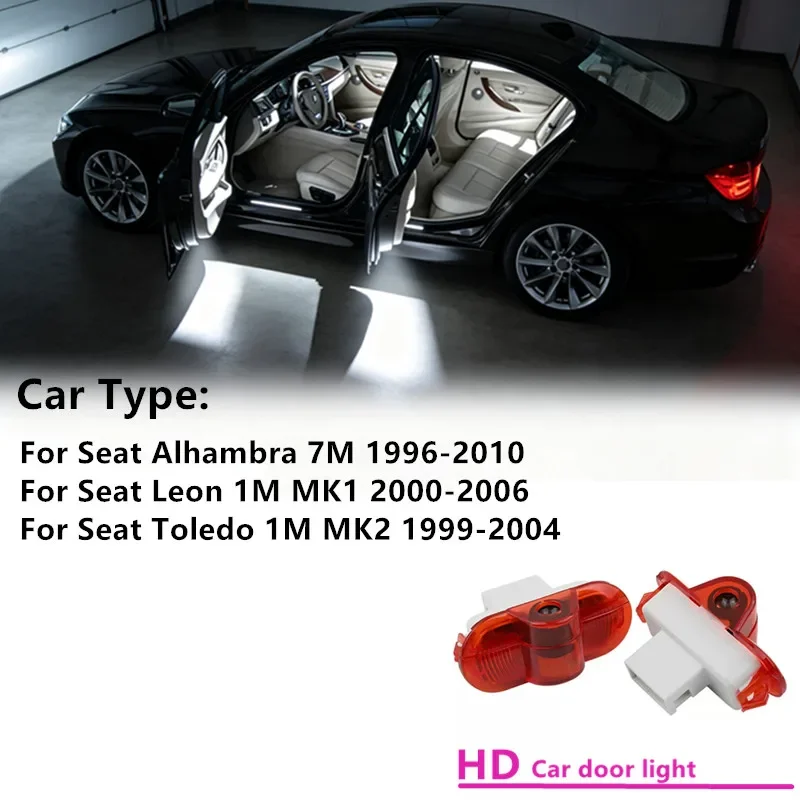 LED Car Door Interior Ghost Shadow Welcome Light For SEAT Alhambra 7M Leon 1M MK1 Toledo 1M MK2 Accessories
