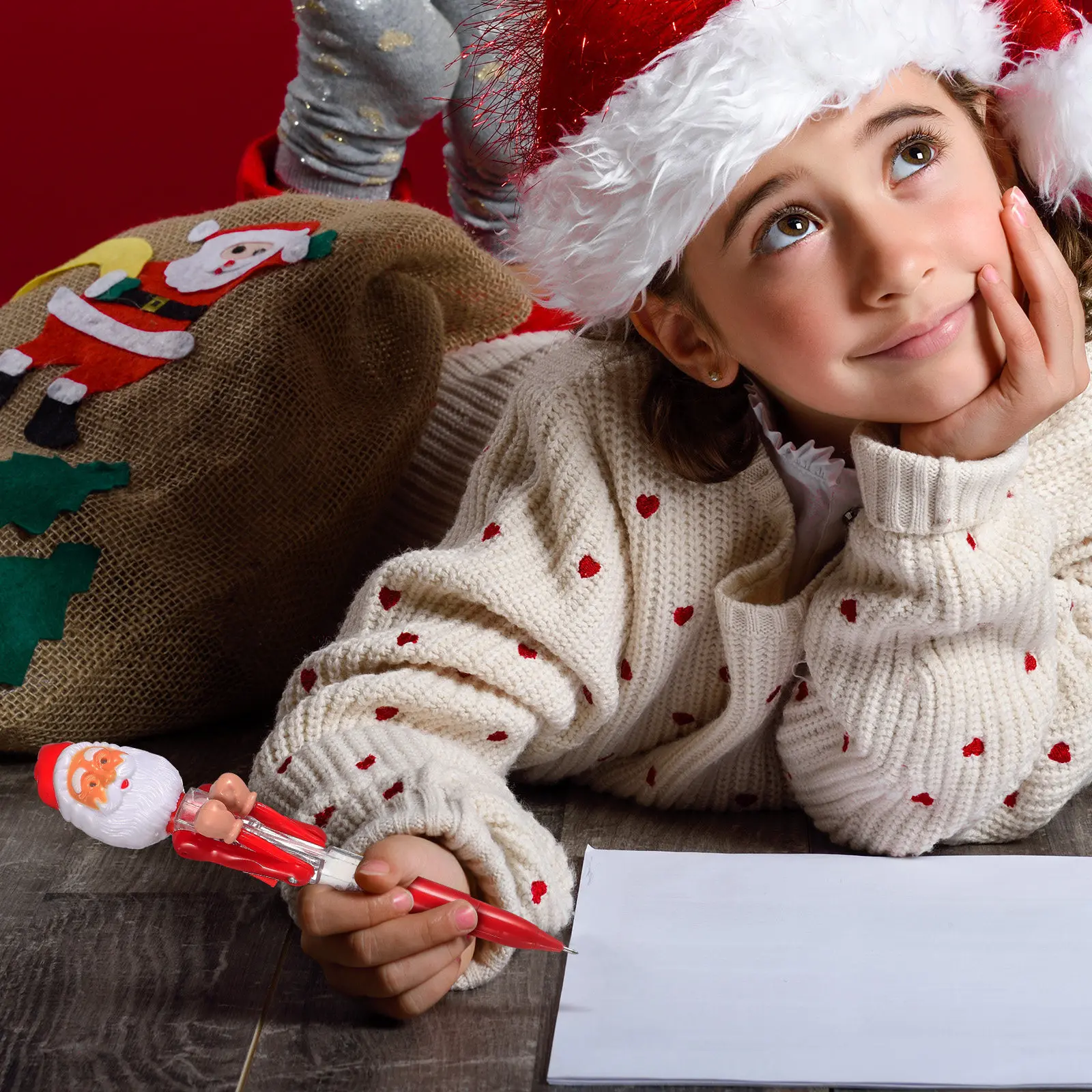 

2 шт. праздничных шариковых ручек с дизайном Санты, долговечные, из пластика, для школы, офиса, творческих проектов, праздников и вечеринок