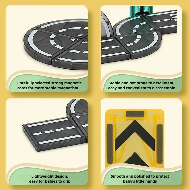 168 STKS Creatieve Stad Magneet Spoor Auto Road Cube Magnetische Bouwstenen Kinderen DIY Puzzel Speelgoed Cadeau Voor Kinderen