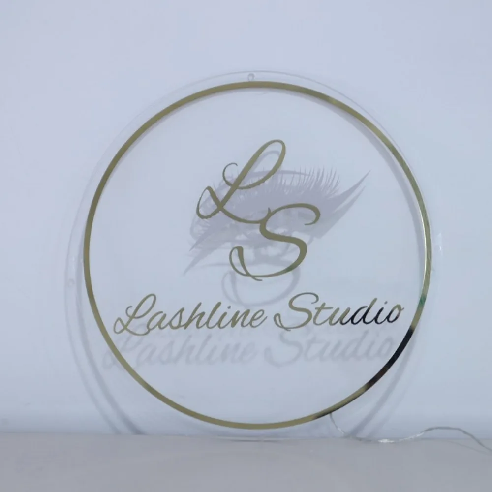 Custom Acrylic Backlit Logo Sign - Round Illuminated Personalized Signs for Business, Nail Salons, Beauty Studios & Restaurants
