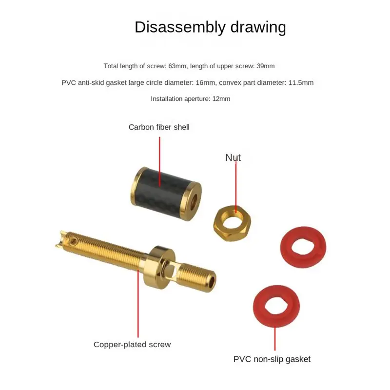 Efficient 4Pcs HIFI Audio Binding Post Female Banana Jack Connector Long Column Without Welding