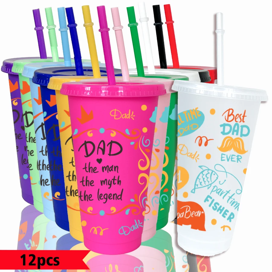 12pcs-set-crown-beard-pattern-26oz-colored-plastic-party-cold-cup-back-to-school-birthday-gift-gameday-drinkware