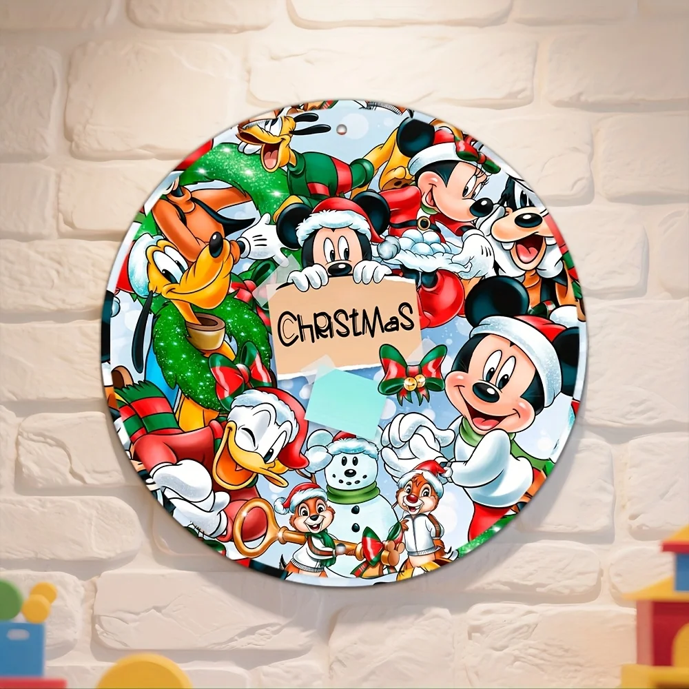 شخصيات الرسوم المتحركة للفيلم الكلاسيكي دونالد داك، لافتة ألومنيوم مستديرة رائعة، لوحة فنية جدارية من الألومنيوم المعدني المستدير، جدار #2