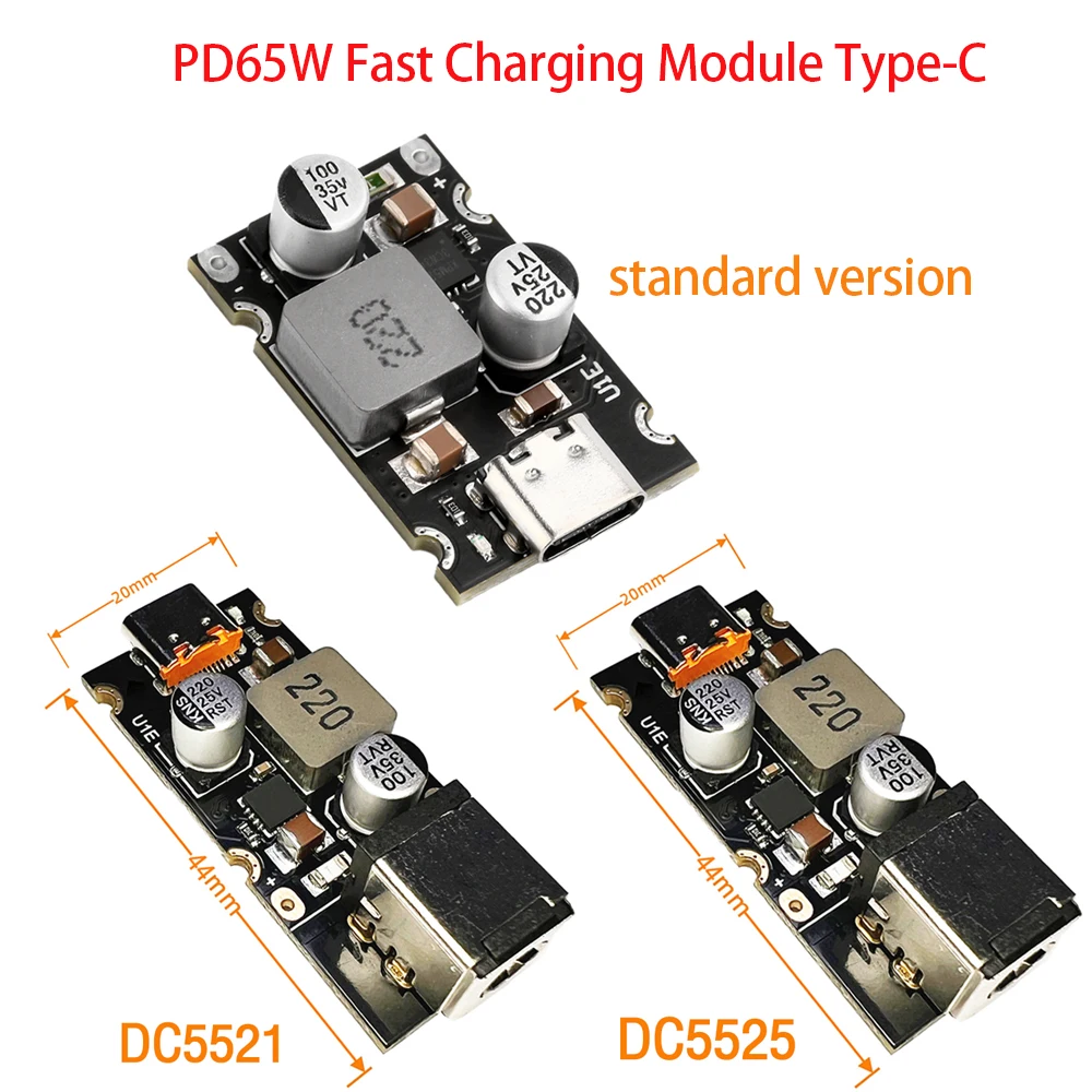 65W PD3.1 Fast Charging Module DC 8-30V Buck Converter Type-C Port Supports QC3.0 SCP PPS FCP AFC MultiProtocol Protection Board