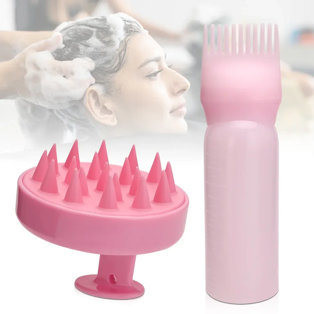 1-4pcs Hair Oil Dispenser Bottle Root Comb Applicator Dispenser For Hair Oil Reusable Scalp Massager Shampoo Brush Dye Hair Tool