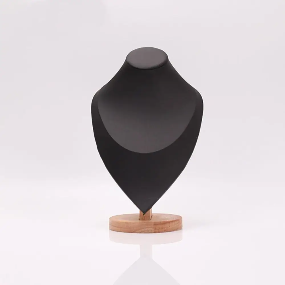 New Suede Jewelry Storage Rack Show 3D Neck Display Props Wooden Display Model