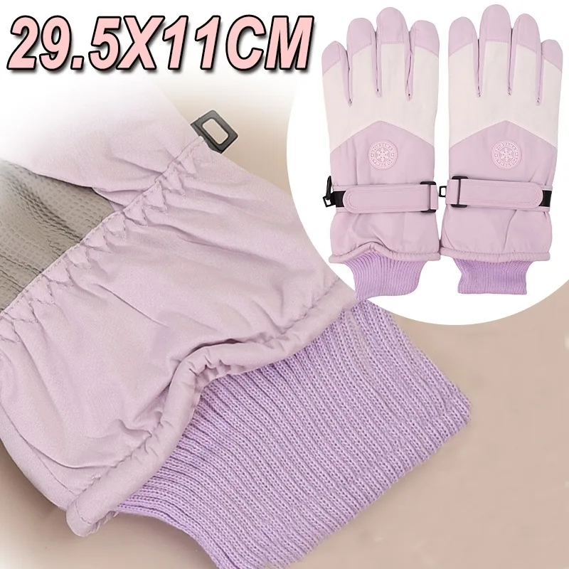 

Водонепроницаемые зимние перчатки унисекс, толстые теплые термоперчатки с пальцами сенсорного экрана, перчатки для холодной погоды для катания на лыжах, велоспорта, пешего туризма