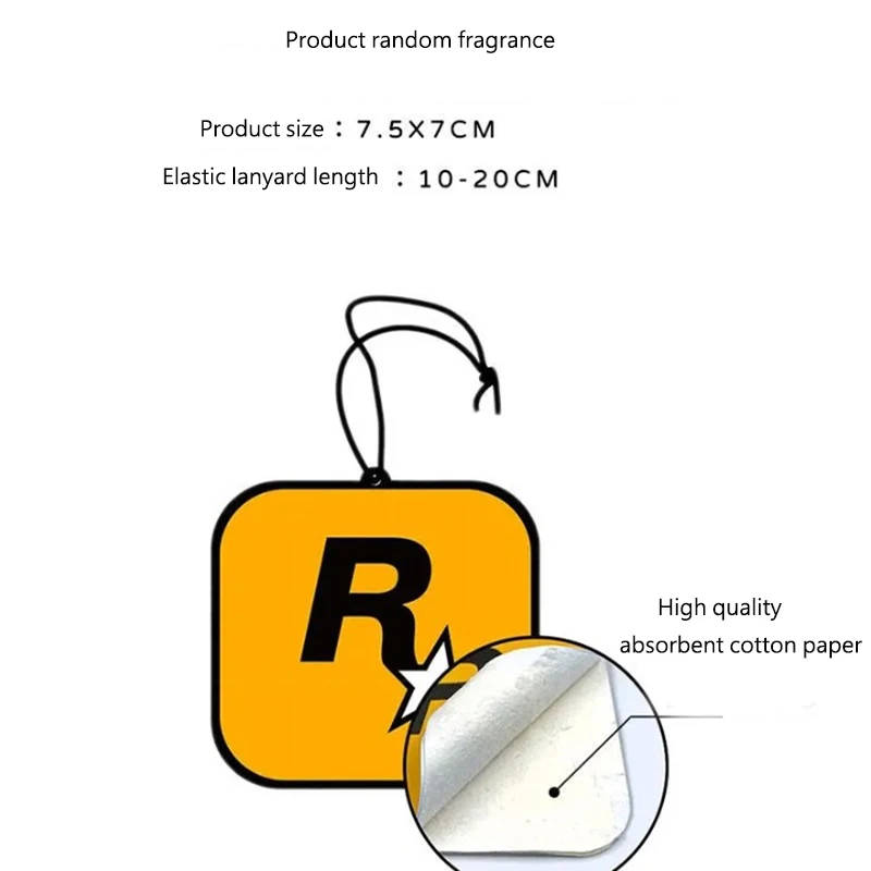 Game GTA R Star Car Paper Keychain Elastic Rope Keyrings with Fragrance Accessories Gift