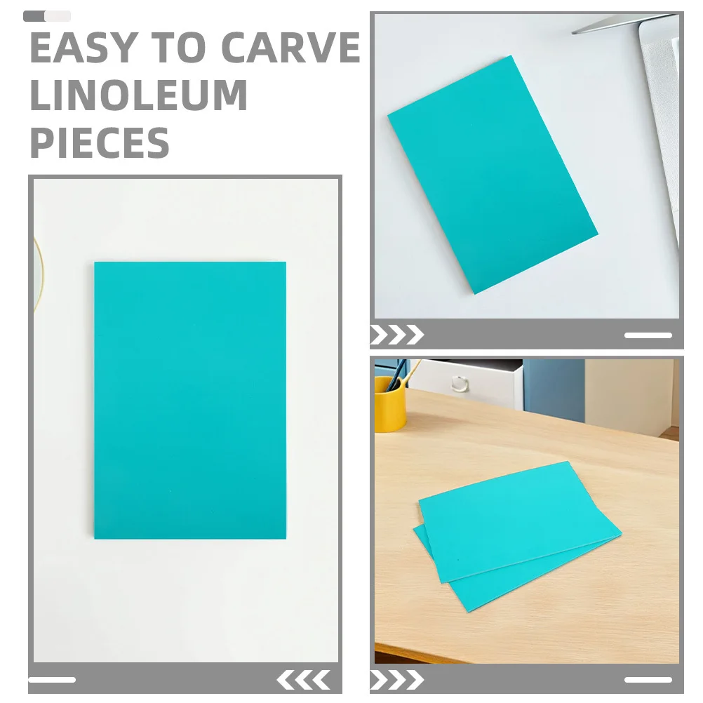 2Pcs Linocut Block Printmaking PVC Carving Sheets Soft Linoleum Blocks Craft Printmaking Material for Artists
