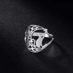 COOLTIME Celtics Knot Moon Cat Rings for Women Kitten Pick Star Stainless Steel Rings Jewelry Gift 2026 New In
