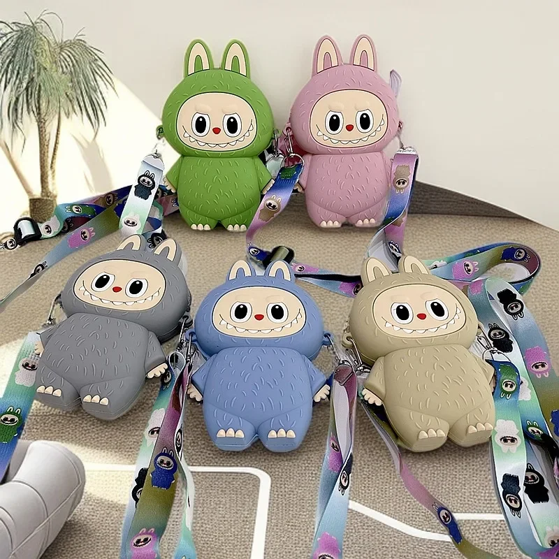 

2025 New Labubu Children's Crossbody Bag, Single Shoulder Silicone Bag, Cute Student Coin Purse
