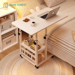 높이조절 사이드 이동식 테이블  Bedside Adjustable Table, Swivel Wheel Rolling Tray - Bedside Home Desk,Mobile Laptop Computer Standing Desk