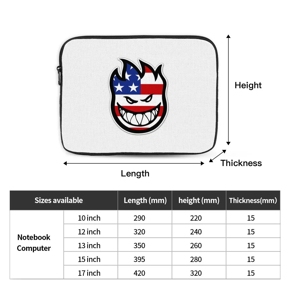 Spitfire Skate Notebook Laptop Bag Case Pouch 10 12 13 15 17 Inch For Macbook Air Pro Tablet Shockproof Case Bag