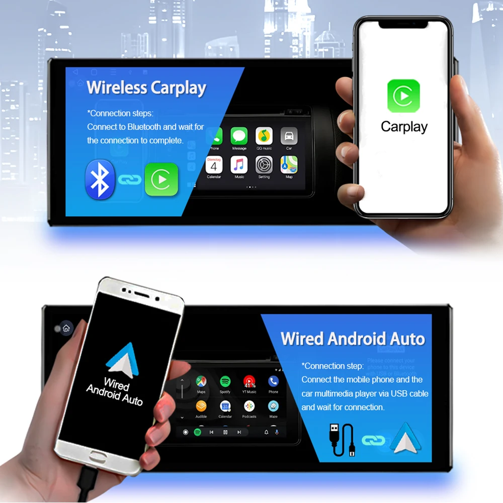 Carplay Android 14 for Mercedes Benz E Class W212 2009 - 2015 QLED Car Stereo Radio Multimedia Display GPS Navigation WiFi BT