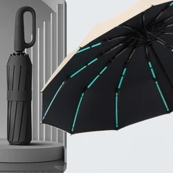 Windproof Automatic Umbrella 72 Bones Strong Sunshade UV Protection Folding Men's Umbrella Buckle Rain Large Parasol for Women