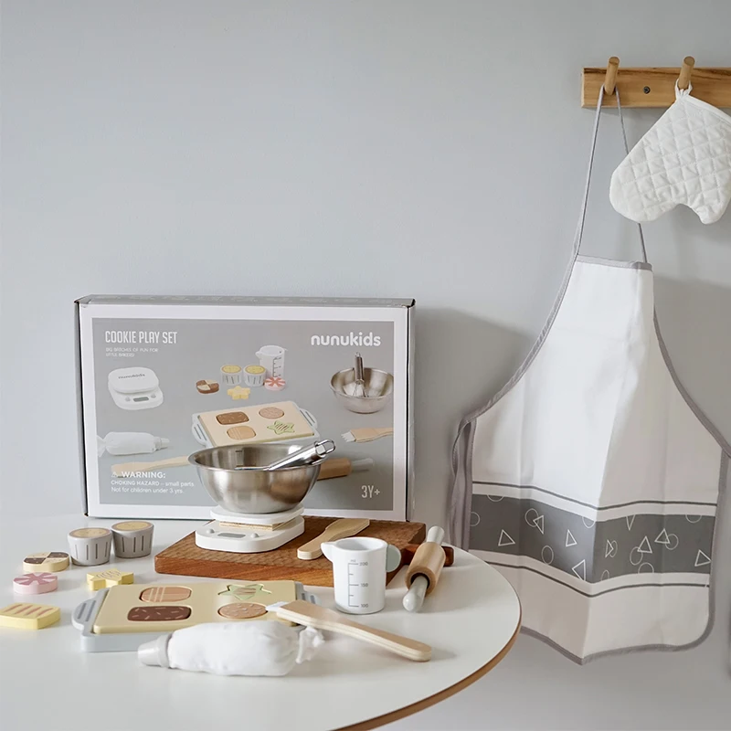 木製ごっこ遊びキッチンおもちゃモンテッソーリ調理おもちゃロールプレイキッチンアクセサリー教育玩具子供のための家の学習
