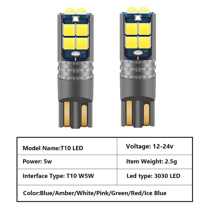 1x T10 W5W LED Canbus 12V 24V bombillas LED 10SMD 194 168 placa de luz Interior de coche cúpula lámpara de lectura luz de liquidación
