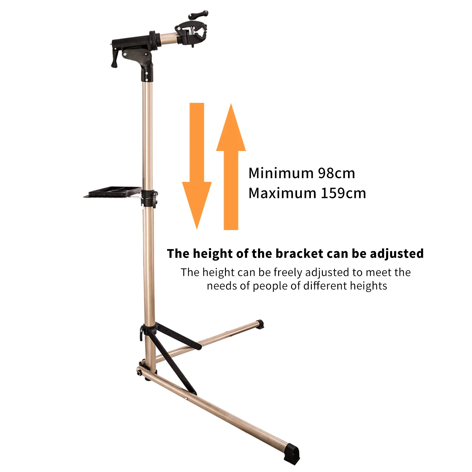 Profesjonalny stojak warsztatowy do naprawy rowerów, aluminiowy, regulowany w wysokości, składany.